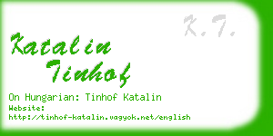 katalin tinhof business card